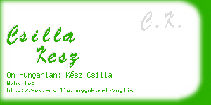 csilla kesz business card